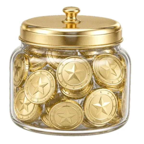 Coin-filled jar — Casino Winbeast